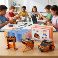 WeeeBot Kit STEM 3 en 1, Robot Metálico Educativo para Niños para Aprender a Programar con el Software WEEECODE, Caja de Regalo Naranja+Negro