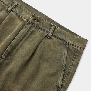 Denim personalizza <span class=keywords><strong>pantaloni</strong></span> di design bassi da <span class=keywords><strong>uomo</strong></span> con pieghe anteriori in Denim verde vecchio e lavato Jeans dritti da <span class=keywords><strong>uomo</strong></span> - Product Image 4