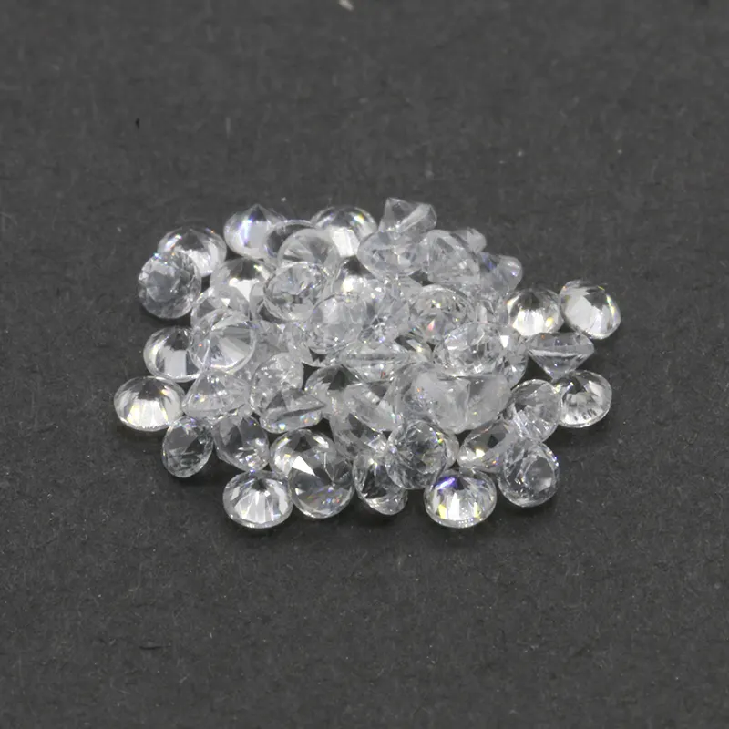 wholesale natural loose gemstone china round cut natural white zircon stones factory price for jewelry