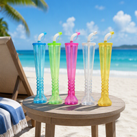 Gobelets en plastique écologiques 350ML/500ML avec paille, vente en gros, nouveauté, colorés, logo personnalisé pour entreprises
