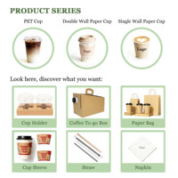 Gobelets en carton personnalisables avec impression de logo pour café à emporter, 8oz, 12oz, 16oz, à double paroi, jetables, pour café chaud