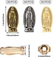 Lot de 100 perles intercalaires religieuses Vierge Marie, breloques Miraculeuses Notre-Dame, pendentifs en argent antique et or rose, perles en vrac