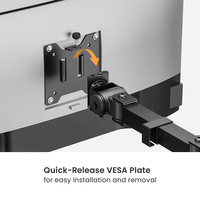 Bras de moniteur articulé robuste LDT91-C012 17-49 pouces 20 kg, support d'écran ultra-large pour ordinateur, fixation VESA pour un seul moniteur, accessoire