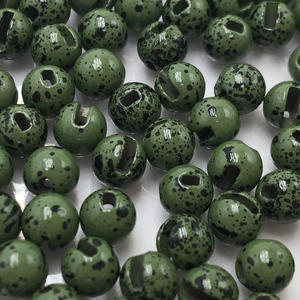 Cuentas de <span class=keywords><strong>tungsteno</strong></span> moteadas Cyclops con ranura para moscas de <span class=keywords><strong>ninfas</strong></span>, en colores blanco, negro, verde y marrón, 10 unidades por bolsa, materiales para atado de moscas - Product Image 4