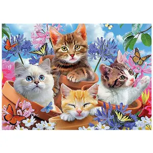 Peinture de diamant en cristal 5D, série de chats mignons, animaux, bricolage, vente en gros, 2020