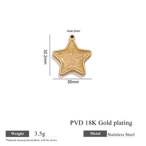 <span class=keywords><strong>Dina</strong></span> - Dijes Versátiles de Acero Inoxidable con Baño de Oro de 18K, Diseño de Estrella y Luna, Regalo de Boda, Accesorios de Joyería Personalizados al por Mayor - Product Image 5
