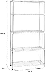 رفوف سلكية قابلة للتخصيص 5 رفوف تخزين خفيفة قابلة للتعديل وحدة غسيل الحمام خزانة - Product Image 2