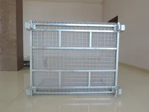 Industry Hanging Storage Wire Baskets Collapsible Stillage Cage Wire Mesh Container Pallet Box Foldable Metal Storage Pallet