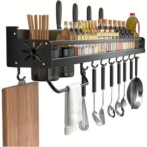Support mural en acier inoxydable sur mesure pour couteaux et cuillères, idéal pour le rangement des assaisonnements de cuisine - Product Image 5