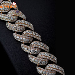 Collar de Diamantes con Baño de Oro de 18K, Estilo Hip Hop, Cadena Cubana Completa para Hombre, Regalo para Fiesta - Product Image 6