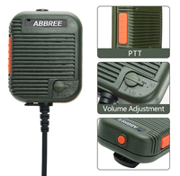 Mikrofon Speaker Genggam ABBREE AR 152 Dual PTT Kenwood 2 Pin Clear untuk Radio Dua Arah UV 5R UV 21 Pro BAOFENG QUANSHENG