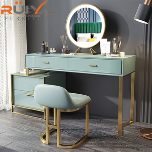 <span class=keywords><strong>Coiffeuse</strong></span> en cuir <span class=keywords><strong>scandinave</strong></span> de luxe avec miroir et chaise <span class=keywords><strong>Coiffeuse</strong></span> de maquillage simple pour chambre à coucher Durable pour petits appartements - Product Image 2