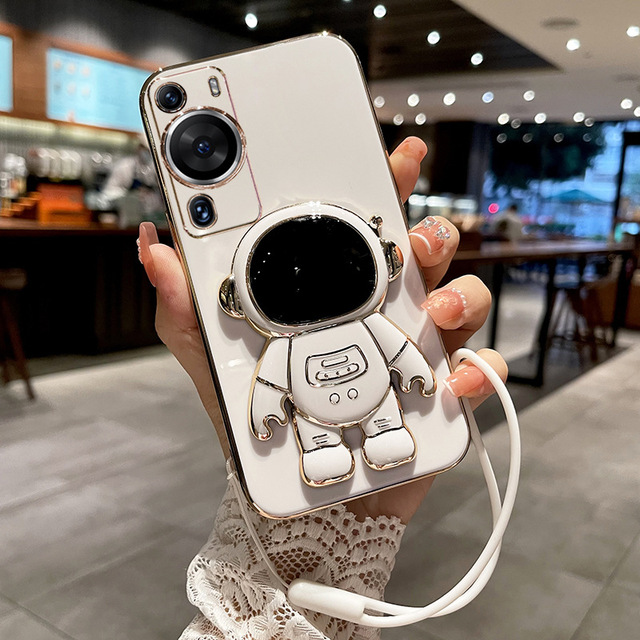 Customized Fashion Plating Astronaut Mount Phone Case for TECNO Camon 16 18 17P/18P Phone Shockproof Case Back Cover