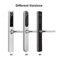 Serrure coulissante numérique WiFi Tuya TTLock en aluminium étanche SUS304 ultra-mince, entrée intelligente sans clé par empreinte digitale pour porte étroite