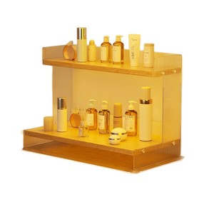 Cosmetic Storage Rack 3 Tier Plastic Desktop Organizer For Skincare Bathroom Vanity Shelf - Product Image 1