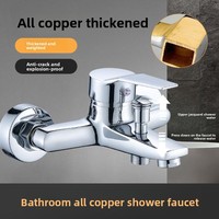 Ensemble de douche en céramique électroplaqué tout cuivre, robinet de salle de bain de luxe chaud-froid, robinet de baignoire à trois poignées avec inverseur de douche