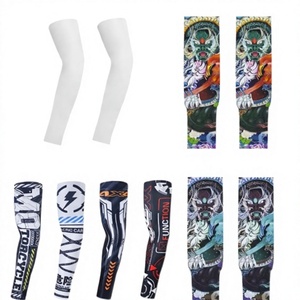 Unisex Cycling <b>Arm</b> <b>Sleeves</b> Anti-UV Printed Polyester <b>Compression</b> Outdoor Sports Adult Summer Protection - Product Image 1