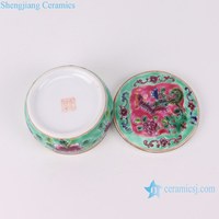 RZFA46-A Pot de rangement miniature en céramique rond sous glaçure, design traditionnel chinois, décoration d'intérieur en porcelaine colorée de Jingdezhen