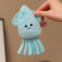 Jouets en peluche magnétiques d'animaux marins : phoque, calmar, hippocampe, aimant de réfrigérateur, poupée en peluche douce, cadeau pour enfants