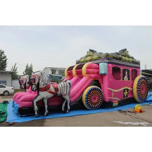 Moonwalk Commercial Cute Inflatable Jumping Bouncy Castle Jumper Bouncer Waterslide Dinosaur Bounce House Combo Water Slide