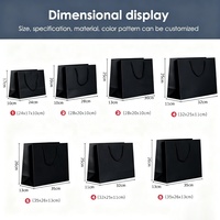 Sacs en papier cadeau de luxe en carton recyclable avec logo personnalisé, texture premium noire, sacs en papier pour courses avec votre propre logo