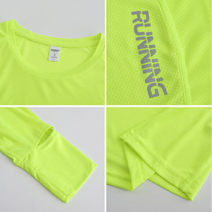 高品質のメンズ長袖フィットネス軽量速乾性通気性スリムポリエステルカスタマイズ可能なロゴ新しい反射プリント - Product Image 4