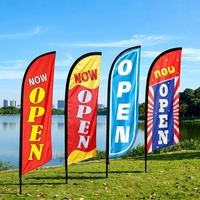 Drapeau plume transfrontalier en gros, design goutte d'eau court, bannière publicitaire pour extérieur, magasin de détail, camion de restauration - MAINTENANT DISPONIBLE