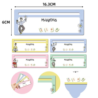 Lecteur de cartes Mahjong, mélangeur de tuiles, support de cartes de règles Mahjong en PVC durable et étanche, avec motifs imprimés mignons pour jeu de table