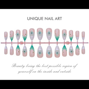 เล็บปลอม 3 มิติ สีเขียว แบบกดติด 24 ชิ้น - ทรงอัลมอนด์รูปหยดน้ำ <span class=keywords><strong>ลาย</strong></span>เกล็ด<span class=keywords><strong>ปลา</strong></span> สำหรับผู้หญิง งานปาร์ตี้ ขายส่ง รับผลิตตามแบบ OEM - Product Image 6