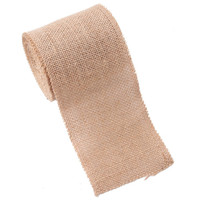 Rubans en toile de jute naturelle en gros, rouleaux de 63 mm de largeur, double face, motif uni de Noël pour emballage cadeau