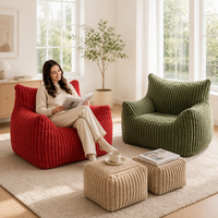 Fauteuil pouf en peluche douce avec rembourrage en mousse à mémoire de forme, design moderne pour adultes et enfants - Un siège avec accoudoirs pour salon