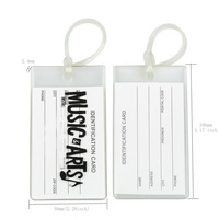 Étiquette de bagage transparente en PVC, étiquette nominative et d'adresse pour valise, carte d'insertion en papier, boucle flexible, accessoire de voyage