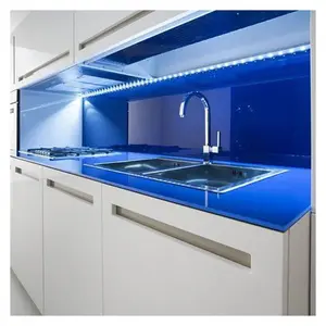 Nhà Bếp Kính Sơn Mài Splash Back Nhà Cung Cấp Trung Quốc Giá Tốt Nhất Tùy Chỉnh Màu Tempered Cường Lực Kính Nhiệt Cho Splashback