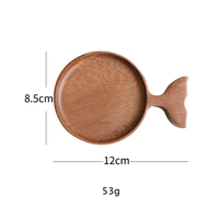 Assiette à dessert en forme de poisson en bois d'acacia Dessous de verre en bois d'acacia