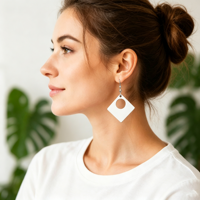 Sublimations-Ohrringe zum Personalisieren, quadratische Sublimations-Ohrringe mit Kreisring & Hakenverschluss, personalisiertes Geschenkzubehör