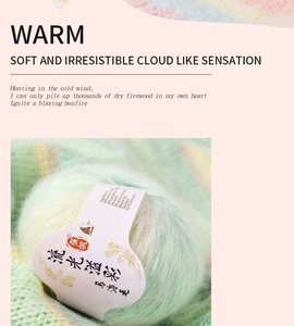 Hilo de Mohair con <span class=keywords><strong>Spray</strong></span> de Color Ambilight, Hilo Suave para Tejer Gorros, Bufandas, Abrigos, Suéteres Tejidos a Mano, Patrón Decolorado - Product Image 4