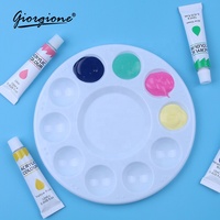 Palette de peinture ronde en plastique Giorgione à 10 compartiments pour artistes, idéale pour aquarelle et peinture à l'huile