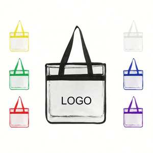 Bolsas Transparentes con Logotipo Personalizado, Bolsa de Mano Transparente Aprobada para Estadios con Cierre de Cremallera, Impermeable, Reutilizable, de PVC, Cruzada - Product Image 1