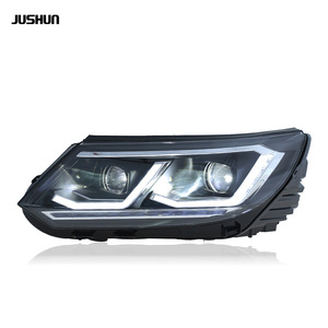 ชุดไฟหน้า Jushun สำหรับรถยนต์ Volkswagen Tiguan ปี 2013-2016 รูปทรงตัว L แบบคู่ พร้อมไฟ DRL และไฟเลี้ยวแบบ Sequential - Product Image 3