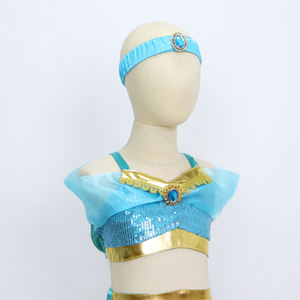 Conjunto de disfraz de princesa para niñas, ropa de Fiesta infantil inspirada en películas y TV informal impresa para verano - Product Image 5