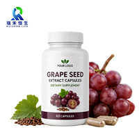 Capsules de pépins de raisin pour la santé vasculaire des adultes, soutien quotidien, végétaliennes, sans OGM, de fabrication OEM