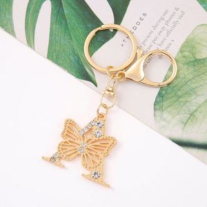 Oferta Especial: Llavero Original de Aleación Metálica con Letra y Cristal, Diseño Artístico de Mariposa Ligero, Colgante para Llaves - Product Image 6