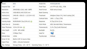 BOE 65 pouces écran de télévision HV650QUB-<span class=keywords><strong>E9D</strong></span> remplacement TFT LCD panneau d'affichage Type de cellule ouverte - Product Image 6