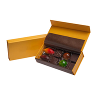 Boîte magnétique de luxe en carton rigide pour chocolats et bonbons avec insert en plastique, logo personnalisé, noir mat, carton alimentaire LX
