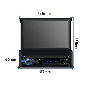 Reproductor MP5 Retráctil de 7 Pulgadas para Automóvil con Ranura para Tarjeta, Llamadas Bluetooth, Prioridad de Reversa, Radio MP3 y FM - Product Image 3