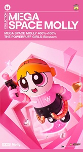 POPMART MEGA SPACE <span class=keywords><strong>MOLLY</strong></span> 400%+100% POWERPUFF GIRLS สีฟ้า ของแท้จากอนิเมะ ฟิกเกอร์ PVC แอคชั่น กล่องสุ่มตกแต่งบ้าน - Product Image 6