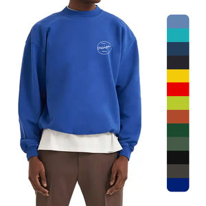 เสื้อสเวตเตอร์แขนสั้นของผู้ชายเสื้อสวมหัวไหล่แบบหนาสำหรับใส่เดินบนถนนเสื้อสเวตเตอร์พอดีตัวสำหรับ360Gsm เสื้อครอปผ้าฝรั่งเศสแบบออกแบบได้ตามที่ต้องการ - Product Image 1