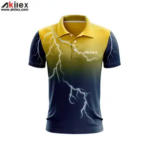 Custom sublimation printed logo Colorful new designs wholesale high quality men polo shirt