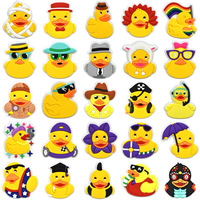 Vente en gros d'autocollants mignons en caoutchouc PVC pour réfrigérateur Décoration de la maison Canard jaune Autocollants de décoration de cuisine Aimant animal pour réfrigérateur