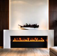 Cheminée électrique à vapeur d'eau 3D encastrée sans chauffage, flamme simulée, pour meuble TV de villa, décoration intérieure